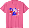 Kids Peppa Pig George Pig Football Soccer V3 T-Shirt - Pink Heather