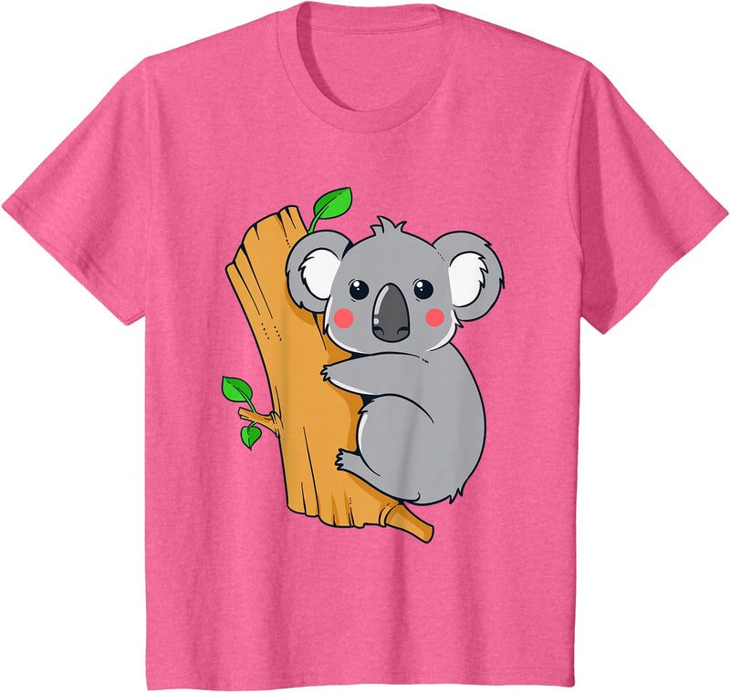 Charm's Children Clothing Cute Koala Bear T Shirt for Children | Kids Koala Bear Shirt T-Shirt - Pink Heather