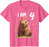 4 years old 4th birthday Bear Kids 4 Years old 4 birthday Bears Boy Girl Bear T-Shirt - Pink Heather