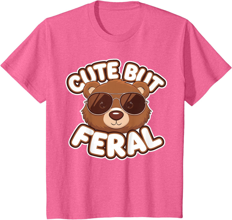Kids Brown Bears Shirts Cute Brown Bear Kids T-Shirt - Pink Heather