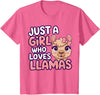 Kids Llama Shirts Girl Llama Kids T-Shirt - Pink Heather
