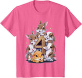 4th Birthday Bunny Rabbit Girl Birthday Age 4 T-Shirt in Pink Heather