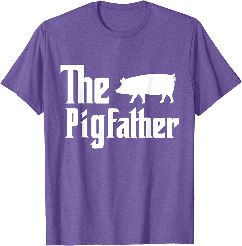 Father's Day Farming Daddy Farmer Father The Pigfather Pig Lover Farming Dad Funny Farmer Father T-Shirt - Purple Heather