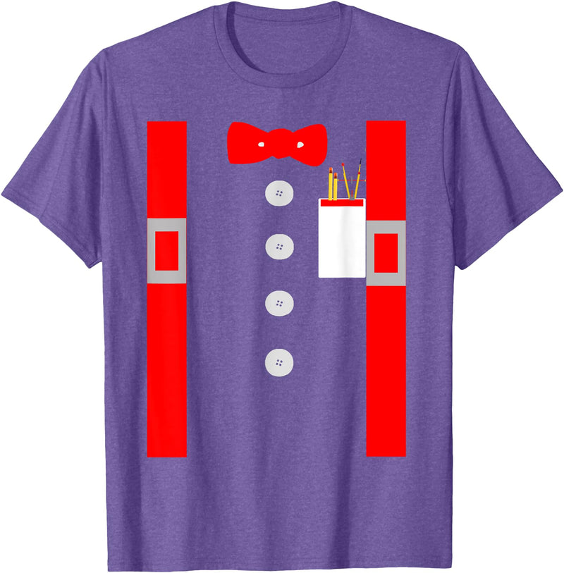 Fun With Ties By HustlaGirl Nerd Costume Shirt Red Suspenders Pocket Protector T-Shirt - Purple Heather