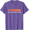 Seasonalitees I'm a calzone this is my human costume halloween T-Shirt - Purple Heather