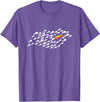 Fish Swimming Against The Current Be Yourself Gift Unisex-Adults, Kids Black Modern Casual T-Shirt - Purple Heather