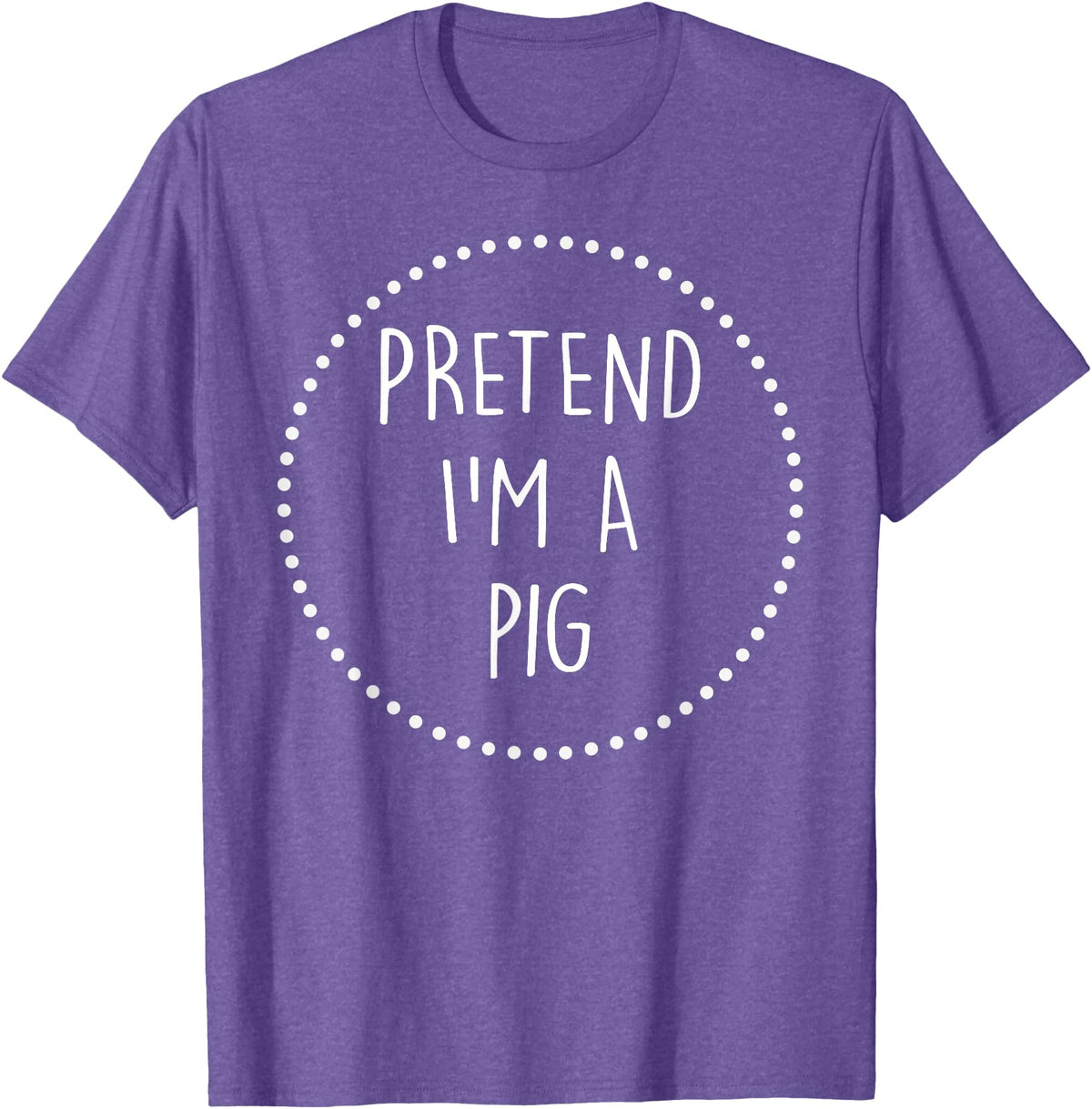 Lazy Funny Halloween Costume Co. Pretend Im a Pig Halloween Costume T-Shirt - Purple Heather