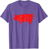 Carnivore Grilling Gifts For Butchers Pig Cuts Pork Chops Bacon Butt Butcher Costume Pigs Diagram T-Shirt - Purple Heather