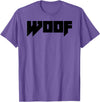 WOOF Gay Men Bear Daddy Pride LGBTQIA+ Funny Metal Novelty T-Shirt - Purple Heather