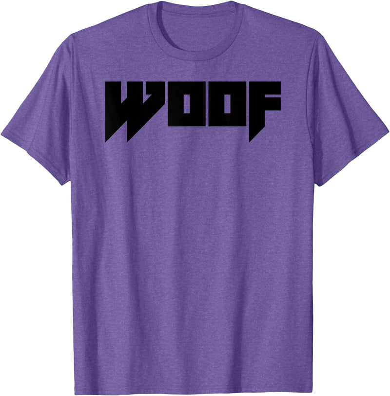 WOOF Gay Men Bear Daddy Pride LGBTQIA+ Funny Metal Novelty T-Shirt - Purple Heather