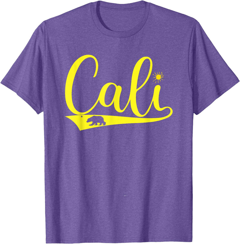 Cali California Bear LA Republic Tee Mens Cali California Bear CA Republic T-Shirt - Purple Heather