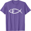 Christian Faith Shirts Jesus Fish Christian T-Shirt T-Shirt - Purple Heather