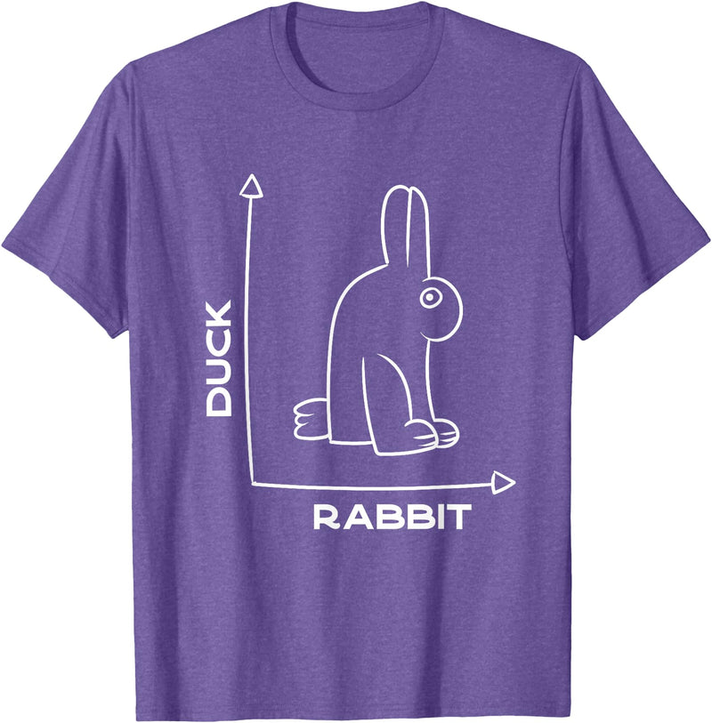 Duck - Rabbit - Funny - Joke - Bunny - Optical Illusion -Pun T-Shirt in Purple Heather