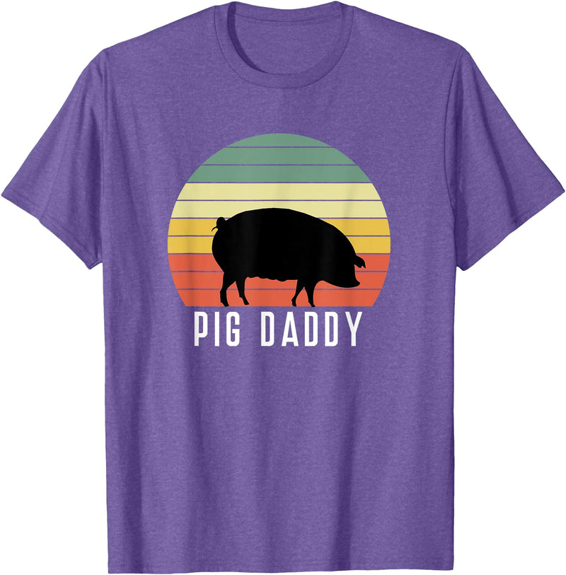Pig Farmer for Men Women Kids Boys Girls Pig Dad - Daddy Farmer Farming Farm Pork Animal Livestock T-Shirt - Purple Heather