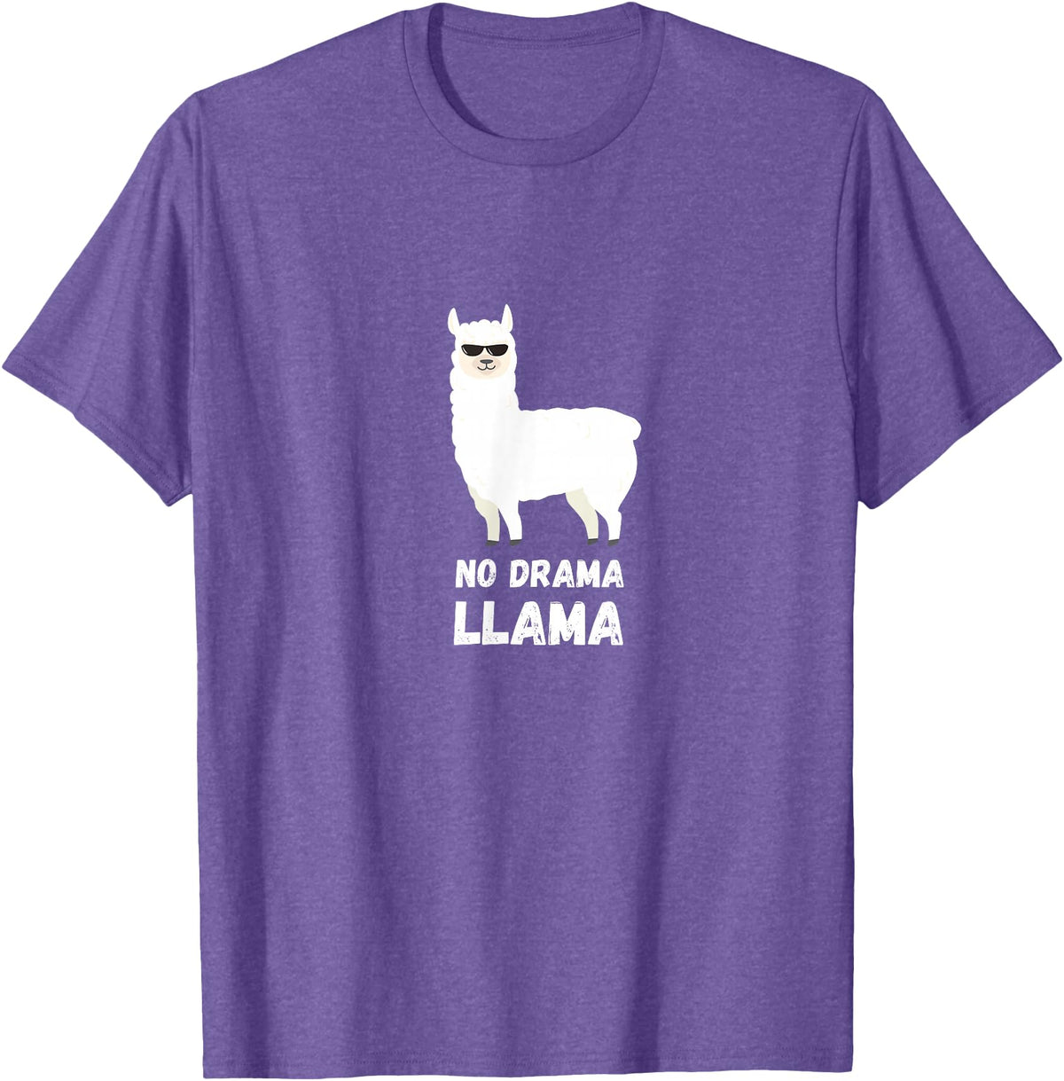 No Drama Llama Funny Llama T-Shirt - Purple Heather