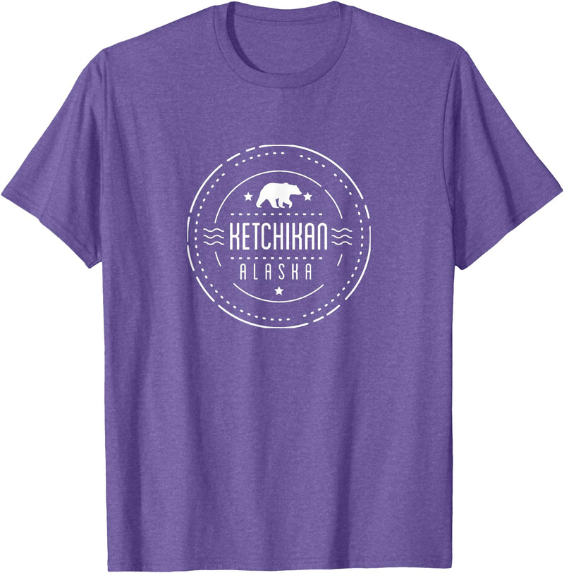 Alaska Vacation Shirts Ketchikan Alaska Shirt with Bear Tshirt T-Shirt - Purple Heather