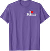 LOVE OF BUFFALO HEART CITY APPAREL I LOVE HEART BUFFALO NY T-Shirt - Purple Heather