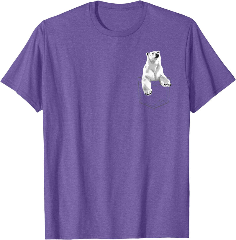 Polar Bear Gift Polar Bear Accessories & Stuff Cute Polar Bear For Men Women Kids Pocket Animal Zookeeper T-Shirt - Purple Heather