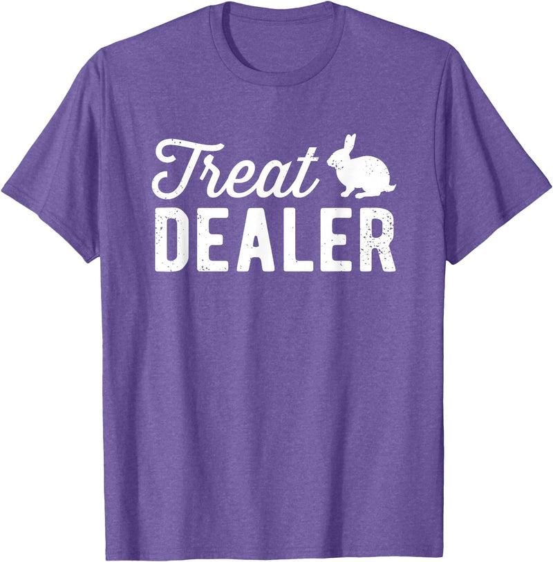 Rabbit Treat Dealer Funny Humor Bunny Treats Rabbit Owner T-Shirt in Purple Heather