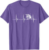 Loveable Highland Cows Hairy Coos Scottish Highland Cow Heartbeat EKG Pulse Highlander Cow T-Shirt - Purple Heather