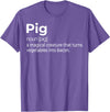 Awesome Barbecue Apparel, Clothing and Accessories Pig, a Magical Creature that Turns Vegetables Into Bacon T-Shirt - Purple Heather