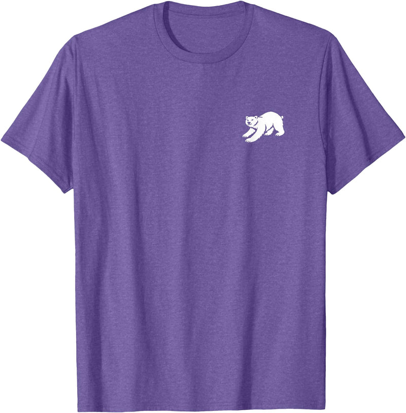 Playful Critter Apparel Co. Polar Bear Minimalist Black and White T-Shirt - Purple Heather