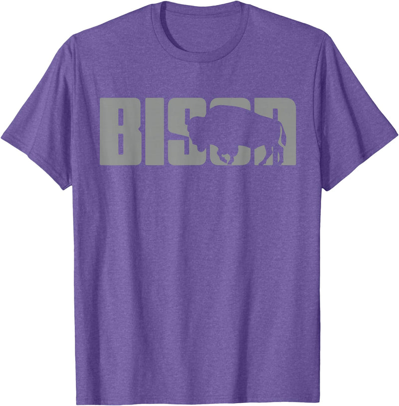 Bison Buffalo Apparel Bison Lover Buffalo Clothing - Buffalo Bison T-Shirt - Purple Heather