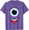 Planet Monster Face Funny Scary Monster Eyeball Face Easy Halloween Costume T-Shirt - Purple Heather