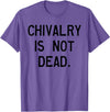 CAT COW CHIVALRY IS NOT DEAD T-Shirt - Purple Heather