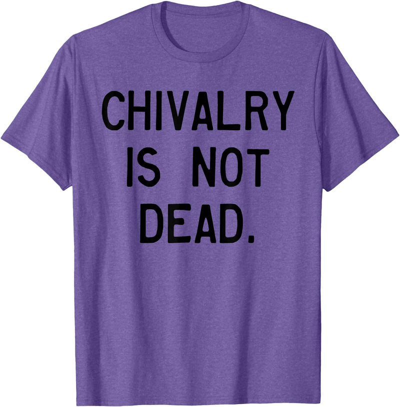 CAT COW CHIVALRY IS NOT DEAD T-Shirt - Purple Heather
