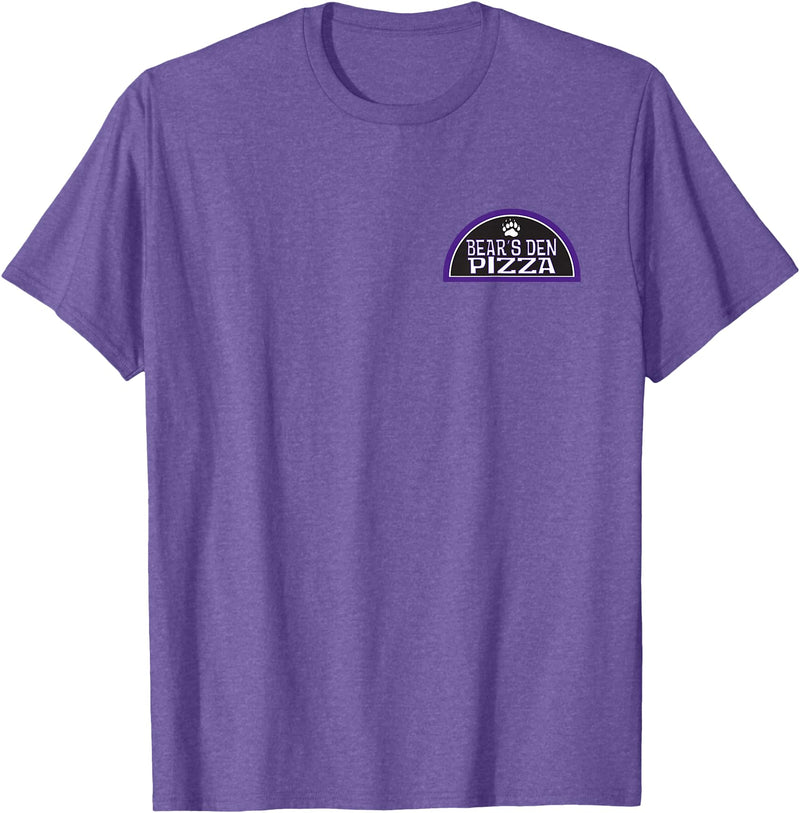 BDP Bears Den Pizza Employee Shirt T-Shirt - Purple Heather
