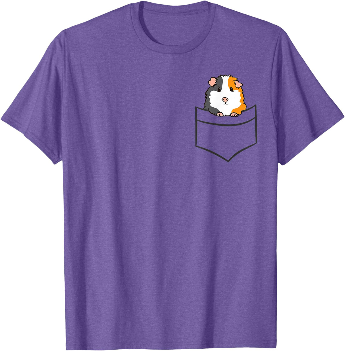 Funny Guinea Pig Lover Gifts Guinea Pig Owner Cute Pocket Guinea Pig T-Shirt - Purple Heather