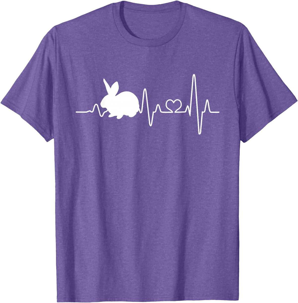 Bunny Heartbeat Pulse Rabbit T-Shirt in Purple Heather