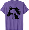 Horse Dog Cat Silhouette Apparel Horse Dog Cat Silhouette Animal Lover for Farmer T-Shirt - Purple Heather