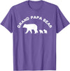 All in the Bear Family Grand Papa Bear Grandpa With 2 Two Cubs Gift T-Shirt - Purple Heather