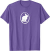 White Silhouette of a Bunny, Stylized for Rabbit Lovers T-Shirt in Purple Heather