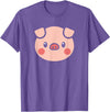 SHIRTSIDE PIG Pig Face Shirt Gift For Pig Lover T-Shirt - Purple Heather