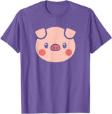SHIRTSIDE PIG Pig Face Shirt Gift For Pig Lover T-Shirt - Purple Heather