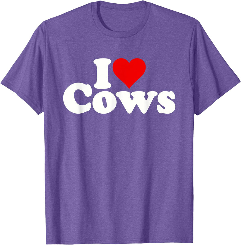 I HEART LOVE COWS I Love Heart Cows T-Shirt - Purple Heather