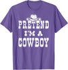 Cowboy Kid Costume Cowboy Shirts For Halloween Pretend I'm A Cowboy Teen Funny Cowboy Kid Costume Halloween T-Shirt - Purple