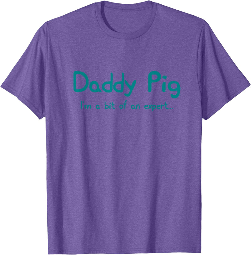 Maishi Gifts Father Pig Gift Dad Birthday Daughter Ideas - Daddy T-Shirt - Purple Heather