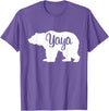 Matching Family Gift Shirts Yaya Bear Silhouette T-Shirt - Purple Heather