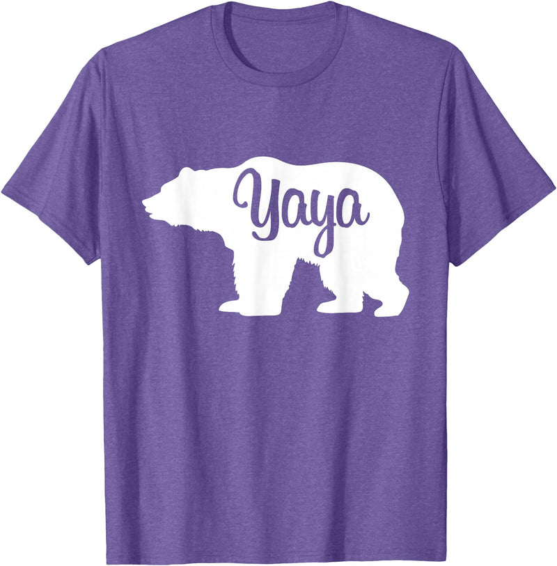 Matching Family Gift Shirts Yaya Bear Silhouette T-Shirt - Purple Heather