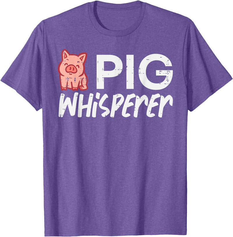 Pig Lover Shirts For Men Women Kids Pig Whisperer Funny Hog Farmer Swine Farm Men Women Kids T-Shirt - Purple Heather