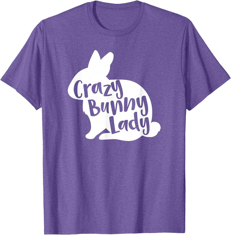 Crazy Bunny Lady - Funny Rabbit Lover T-Shirt in Purple Heather