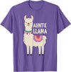 Family Matching Llama Birthday Auntie Llama Aunt Of The Birthday Llama Party Family T-Shirt - Purple Heather