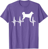 Dog Silhouette Heartbeat Line T-Shirt