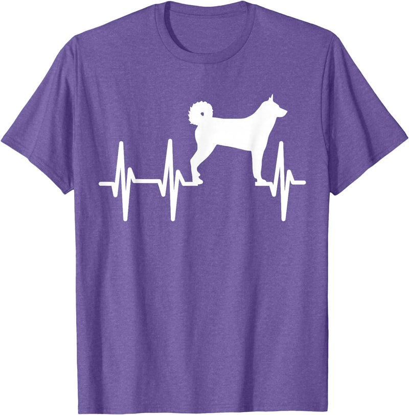 Hundekarelische Bärn-Liebhaber-Geschenke Karelian Bear Heartbeat Dog Mum Dad Pet Gift T-Shirt - Purple Heather
