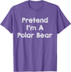 Lazy Polar Bear Costume Co. Pretend I'm A Polar Bear Costume Funny Bear Outfit Halloween T-Shirt - Purple Heather