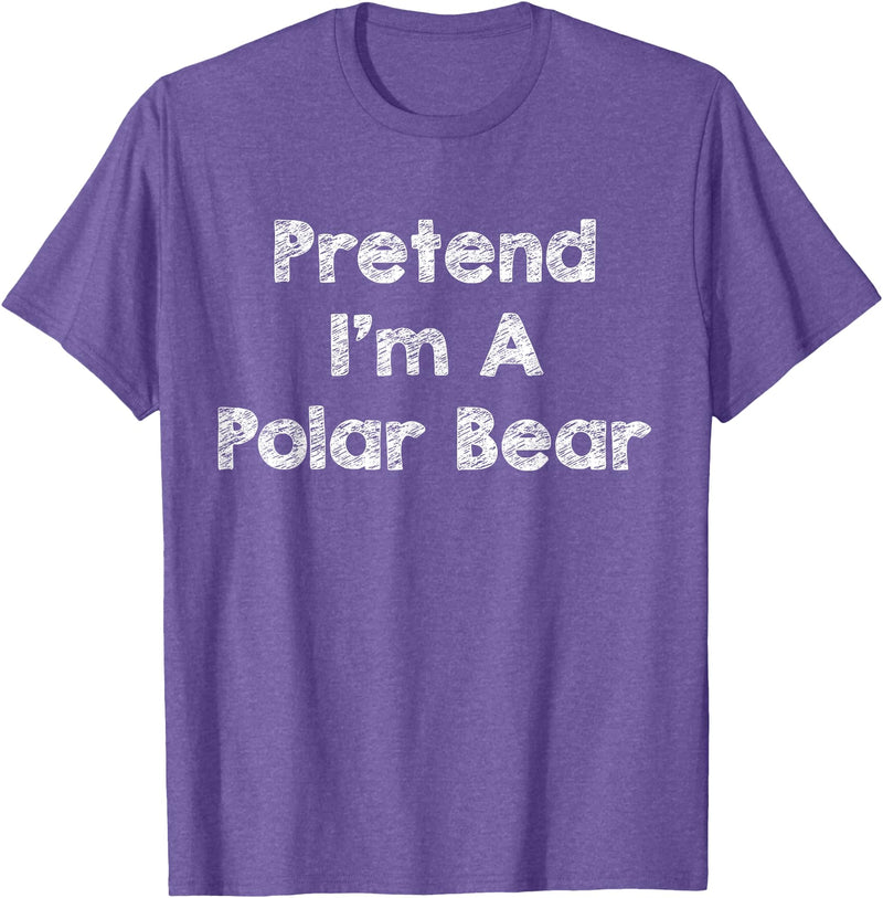 Lazy Polar Bear Costume Co. Pretend I'm A Polar Bear Costume Funny Bear Outfit Halloween T-Shirt - Purple Heather